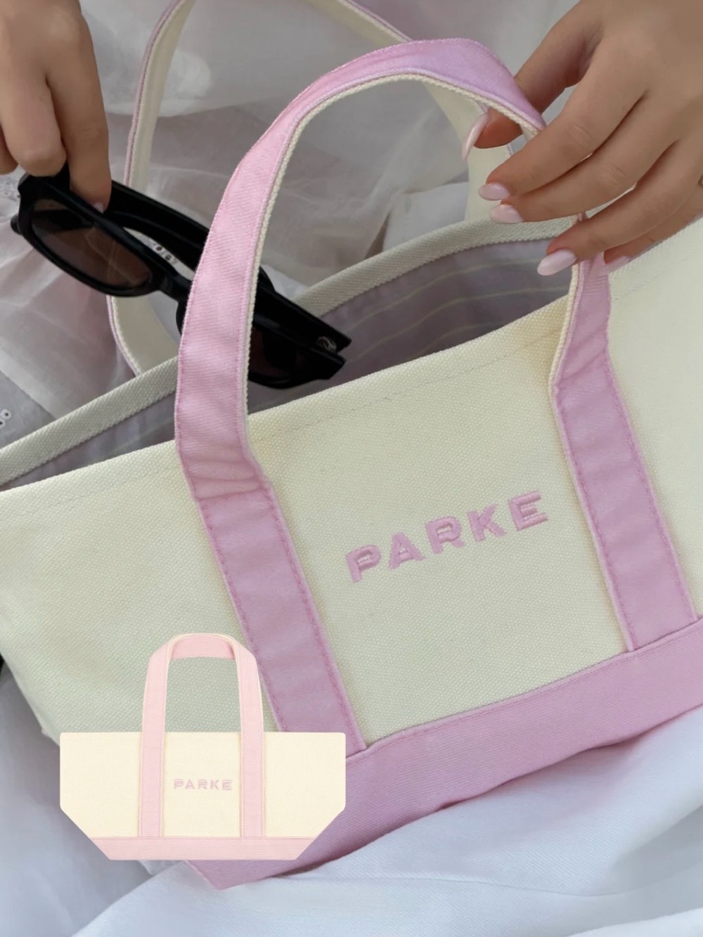 Parke Mini Tote Bag Pink & Cream Birthday Drop